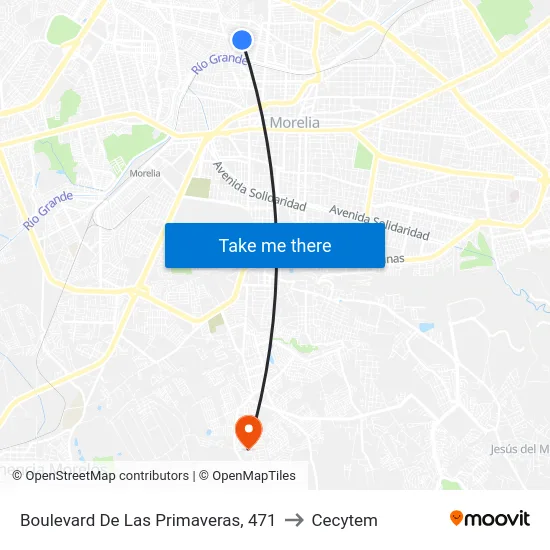Boulevard De Las Primaveras, 471 to Cecytem map