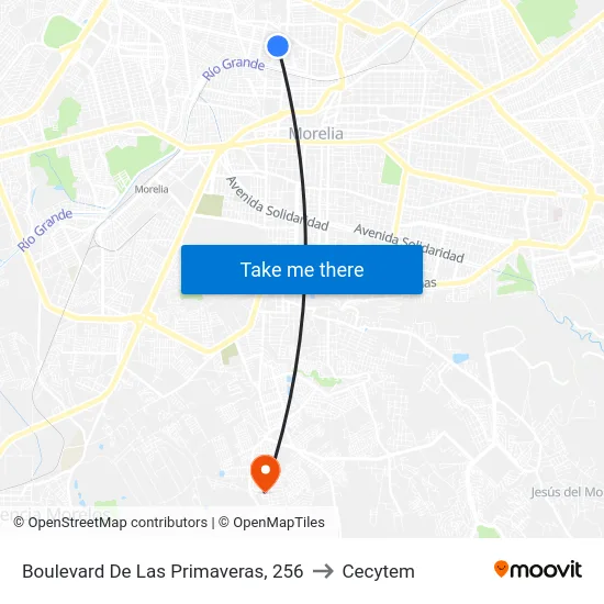 Boulevard De Las Primaveras, 256 to Cecytem map