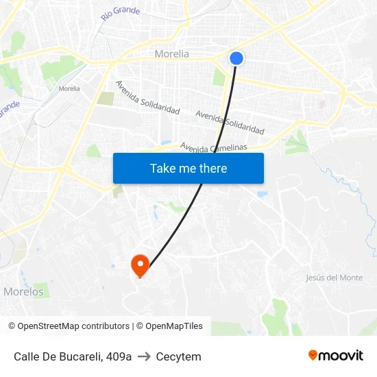 Calle De Bucareli, 409a to Cecytem map
