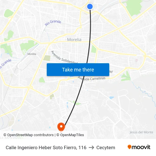 Calle Ingeniero Heber Soto Fierro, 116 to Cecytem map