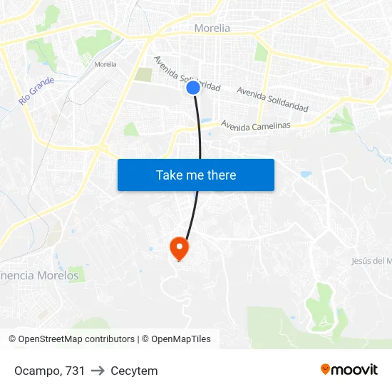 Ocampo, 731 to Cecytem map