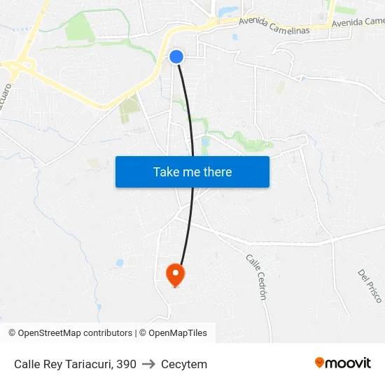 Calle Rey Tariacuri, 390 to Cecytem map