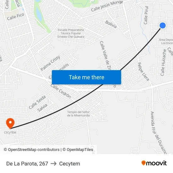 De La Parota, 267 to Cecytem map