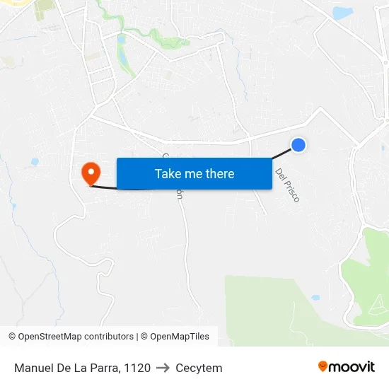 Manuel De La Parra, 1120 to Cecytem map