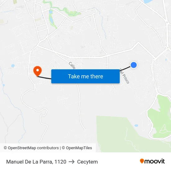 Manuel De La Parra, 1120 to Cecytem map