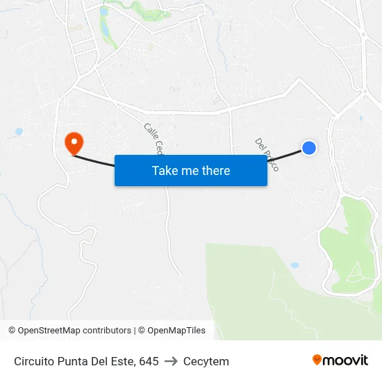 Circuito Punta Del Este, 645 to Cecytem map