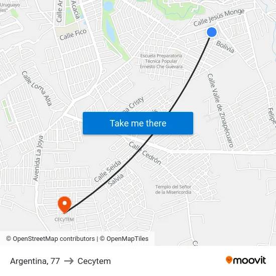 Argentina, 77 to Cecytem map
