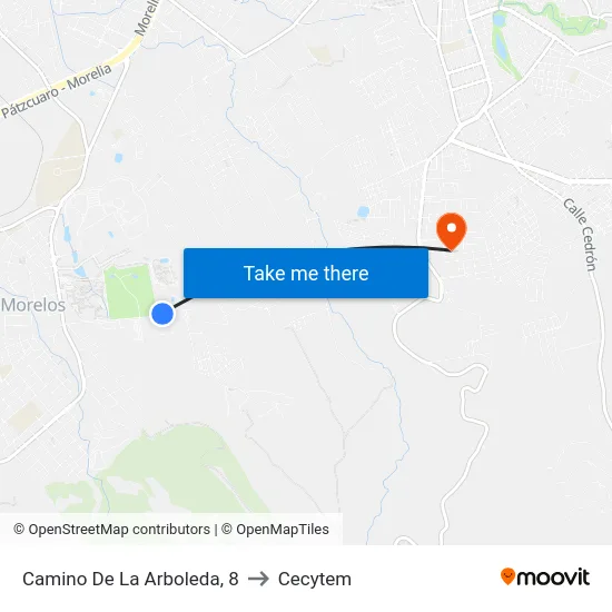 Camino De La Arboleda, 8 to Cecytem map