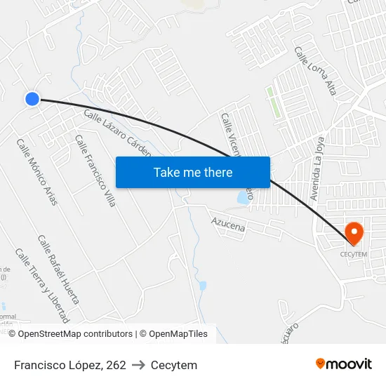 Francisco López, 262 to Cecytem map