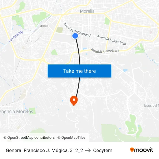 General Francisco J. Múgica, 312_2 to Cecytem map