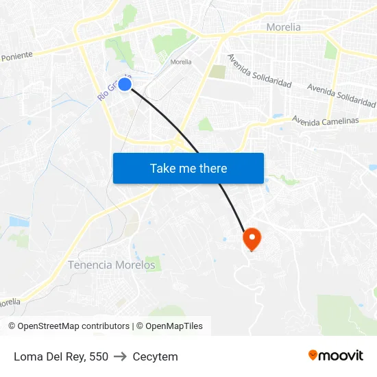 Loma Del Rey, 550 to Cecytem map