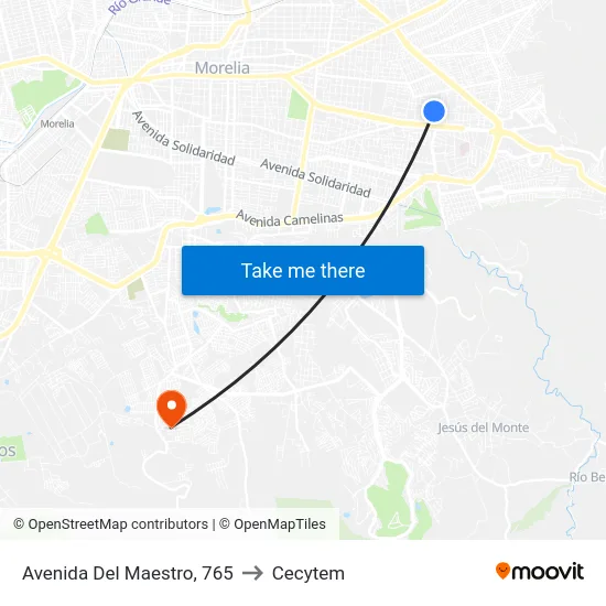 Avenida Del Maestro, 765 to Cecytem map