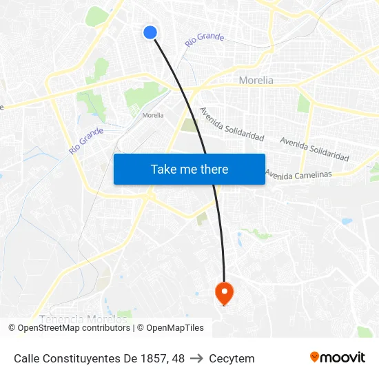 Calle Constituyentes De 1857, 48 to Cecytem map
