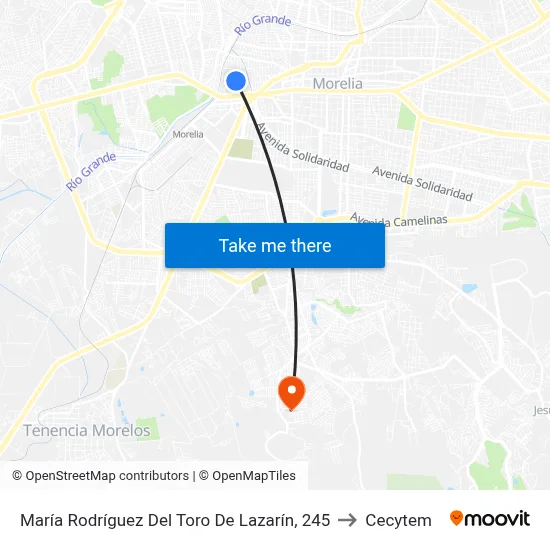 María Rodríguez Del Toro De Lazarín, 245 to Cecytem map