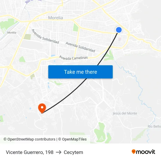 Vicente Guerrero, 198 to Cecytem map