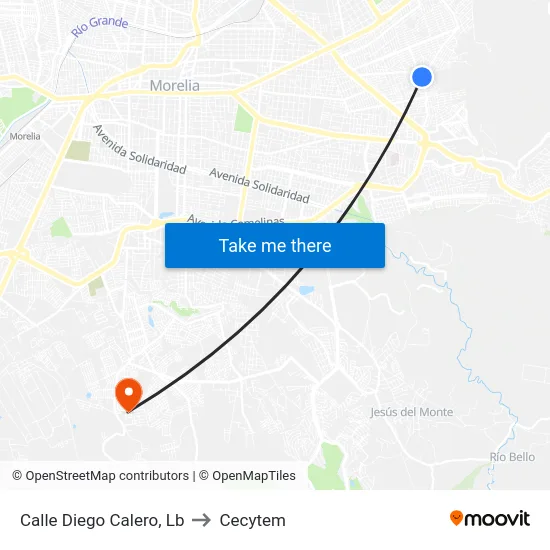 Calle Diego Calero, Lb to Cecytem map