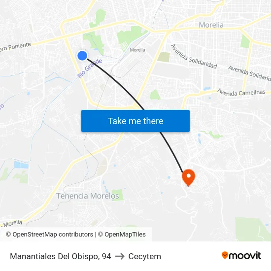 Manantiales Del Obispo, 94 to Cecytem map