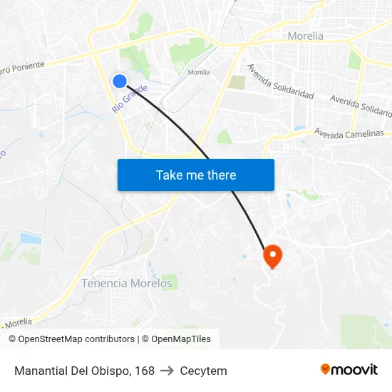 Manantial Del Obispo, 168 to Cecytem map
