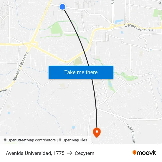 Avenida Universidad, 1775 to Cecytem map