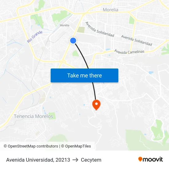 Avenida Universidad, 20213 to Cecytem map