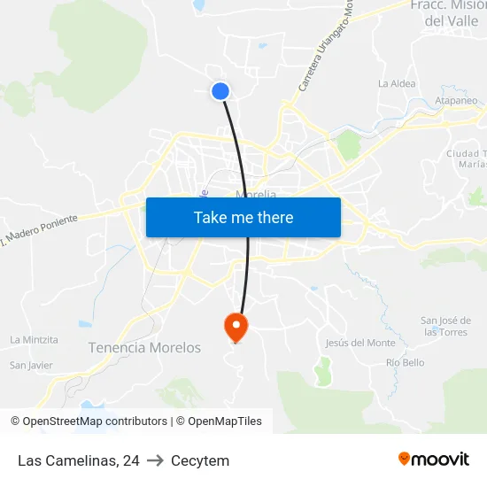 Las Camelinas, 24 to Cecytem map