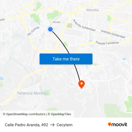 Calle Pedro Aranda, 492 to Cecytem map