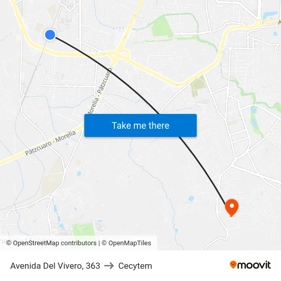 Avenida Del Vivero, 363 to Cecytem map
