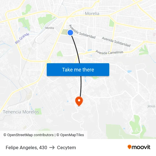 Felipe Angeles, 430 to Cecytem map