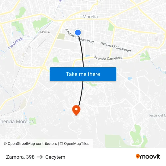 Zamora, 398 to Cecytem map