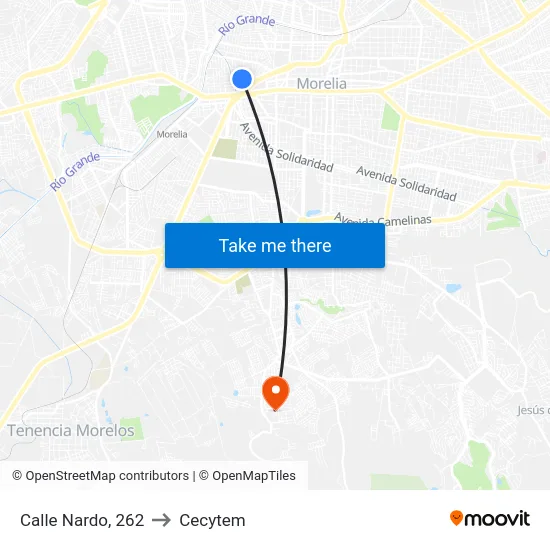 Calle Nardo, 262 to Cecytem map