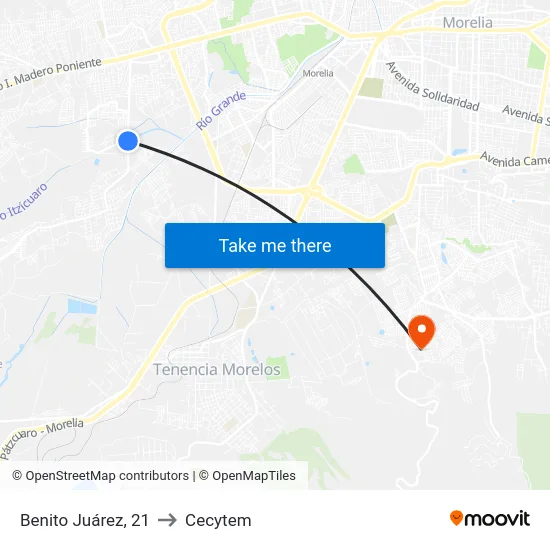 Benito Juárez, 21 to Cecytem map
