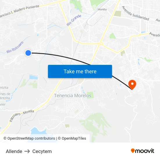 Allende to Cecytem map