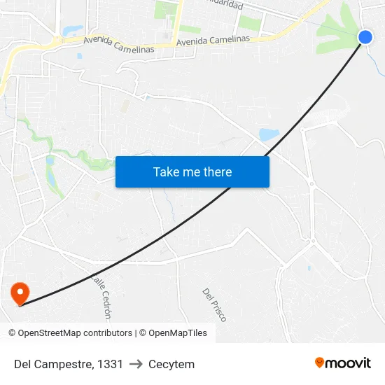 Del Campestre, 1331 to Cecytem map