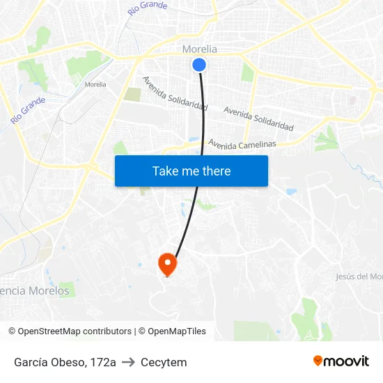 García Obeso, 172a to Cecytem map