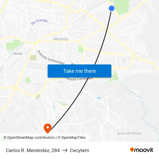 Carlos R. Menéndez, 284 to Cecytem map