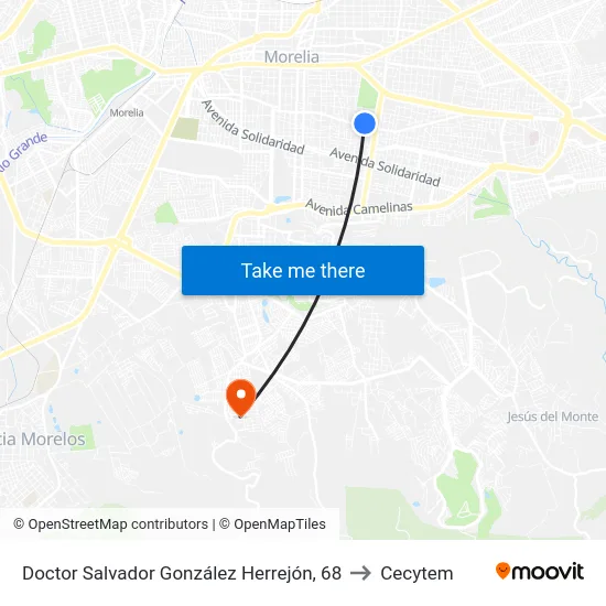 Doctor Salvador González Herrejón, 68 to Cecytem map