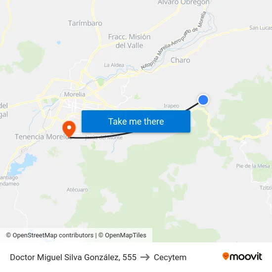 Doctor Miguel Silva González, 555 to Cecytem map