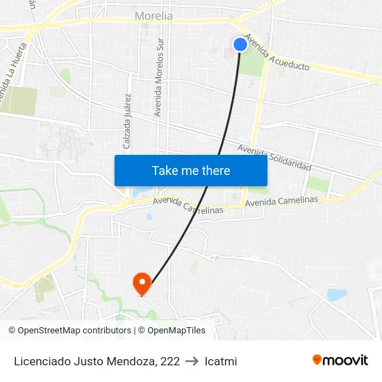 Licenciado Justo Mendoza, 222 to Icatmi map