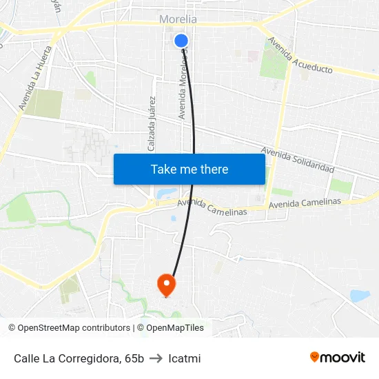 Calle La Corregidora, 65b to Icatmi map