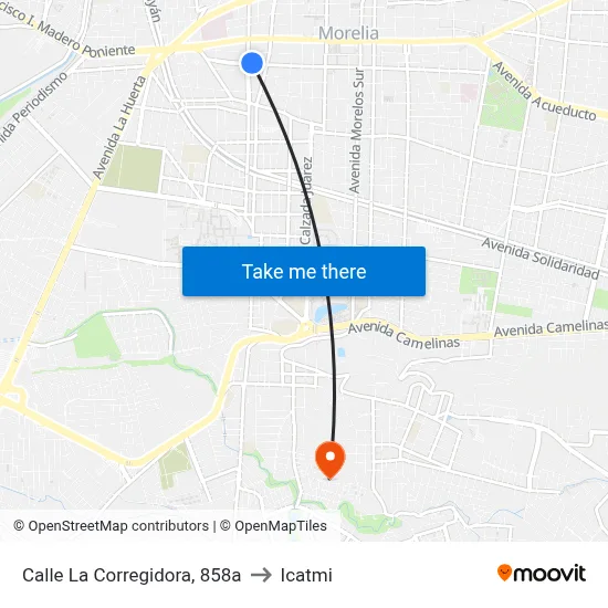 Calle La Corregidora, 858a to Icatmi map