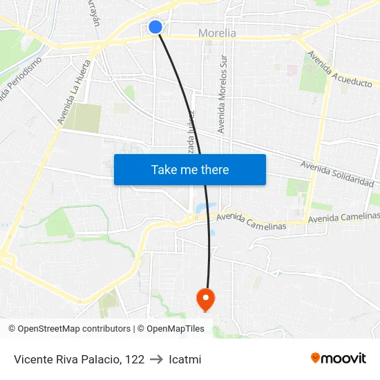 Vicente Riva Palacio, 122 to Icatmi map