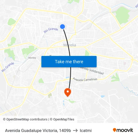 Avenida Guadalupe Victoria, 1409b to Icatmi map