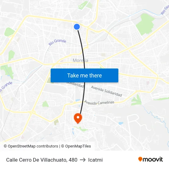 Calle Cerro De Villachuato, 480 to Icatmi map