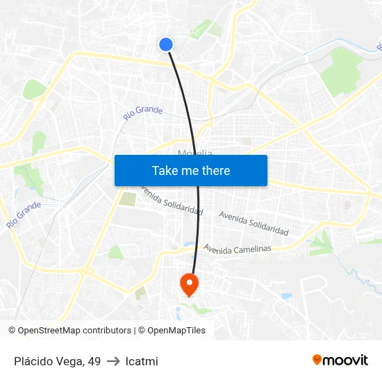 Plácido Vega, 49 to Icatmi map
