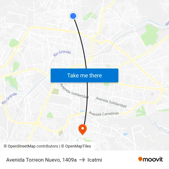 Avenida Torreon Nuevo, 1409a to Icatmi map