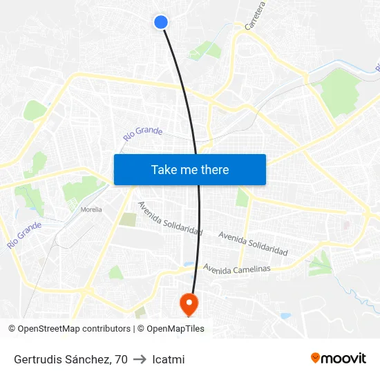 Gertrudis Sánchez, 70 to Icatmi map