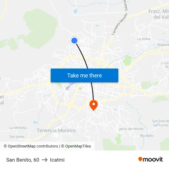 San Benito, 60 to Icatmi map