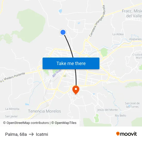 Palma, 68a to Icatmi map