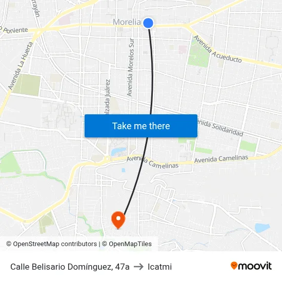 Calle Belisario Domínguez, 47a to Icatmi map