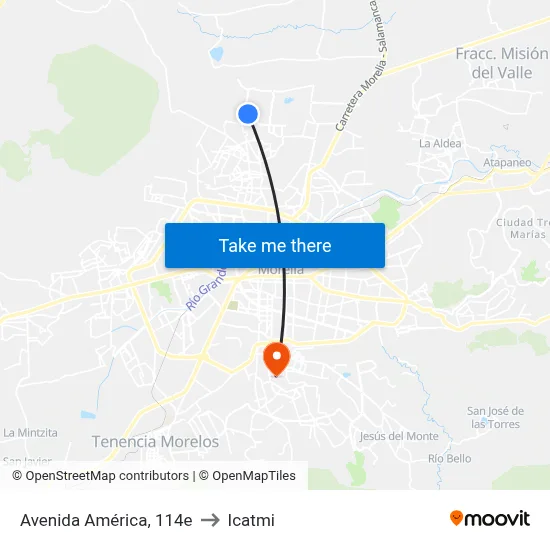Avenida América, 114e to Icatmi map